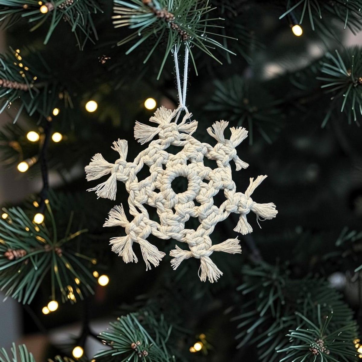 Snowdrift Knot - Macrame Ornament